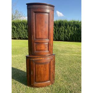Double Body Corner Cabinet With Curved Front 