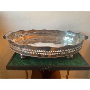 Large Silver Lined Centerpiece 64.5x41.5 Cm