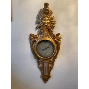 Louis XVI Period Barometer In Gilded Wood