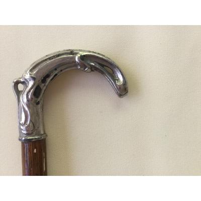 Rare Child Circa 1900 Cane Knob Silver Metal