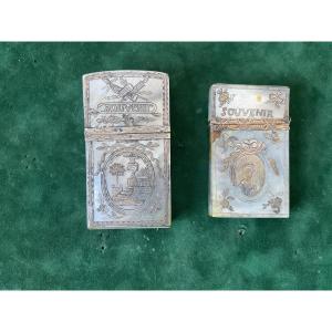 Two Mother-of-pearl And Silver Souvenir Cases