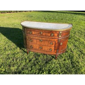 Louis XVI Period Half-moon Commode With Doors, Port Work