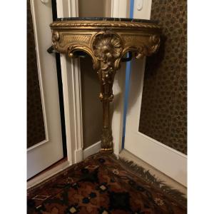 Louis XV Style Giltwood Corner Console 