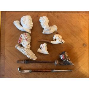 Various Pipes Or Pipe Bowls 