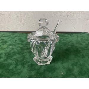 Baccarat Mustard Pot And Its Harcourt Model Spoon