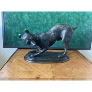 Bronze Dog With Brown Patina