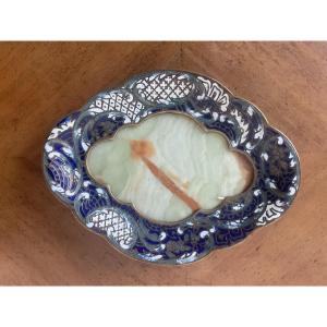 Cloisonné Bronze And Onyx Trinket Tray