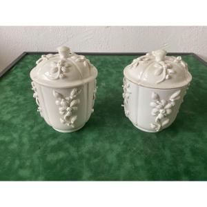 Saint Cloud Pair Of Large Pots Letter T