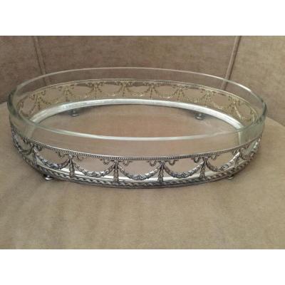 Centre Table Louis XVI Style Crystal And Silver Metal