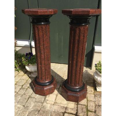 Pair Of Columns In Scagliole Top 115cm