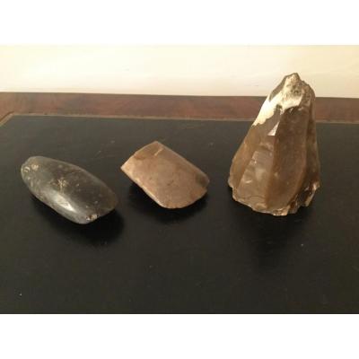 Three Two Polished Stone Arms One In Flint Flint