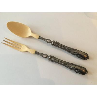 Salad Cover In Ivory And Silver Hallmark Minerva