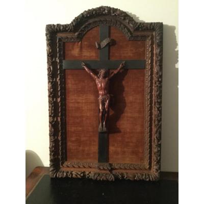 Grand Christ In Carved Woodwork Early Eighteenth Time