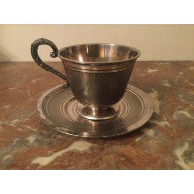 Cup And Soutasse In Silver Metal XIXth Time