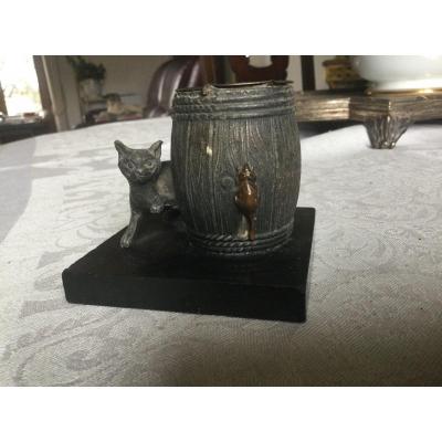 Pyrogenic Cat And Mouse In Patina And Marble Regulates