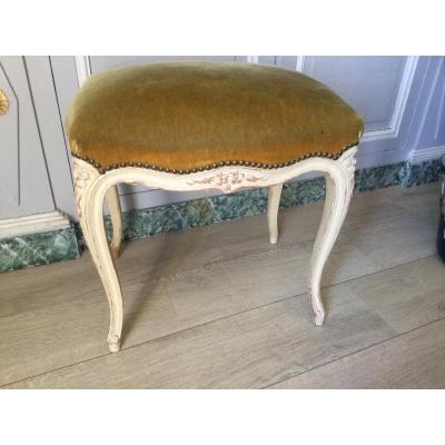 Louisxv Style Stool In Lacquered Wood