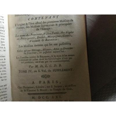 Genealogical Dictionary Seven Tomes Editions 1761