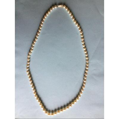 Pearl Necklace Gold Clasp Length 56.5 Cm Bead Diameter 6mm