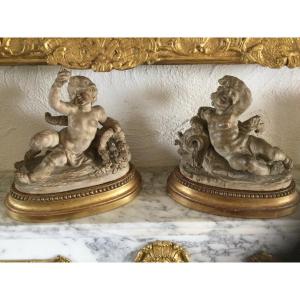 Pair Of Putti In Terracotta Late Eighteenth Early Nineteenth Time
