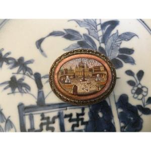 Silver Mount Micro Mosaic Brooch