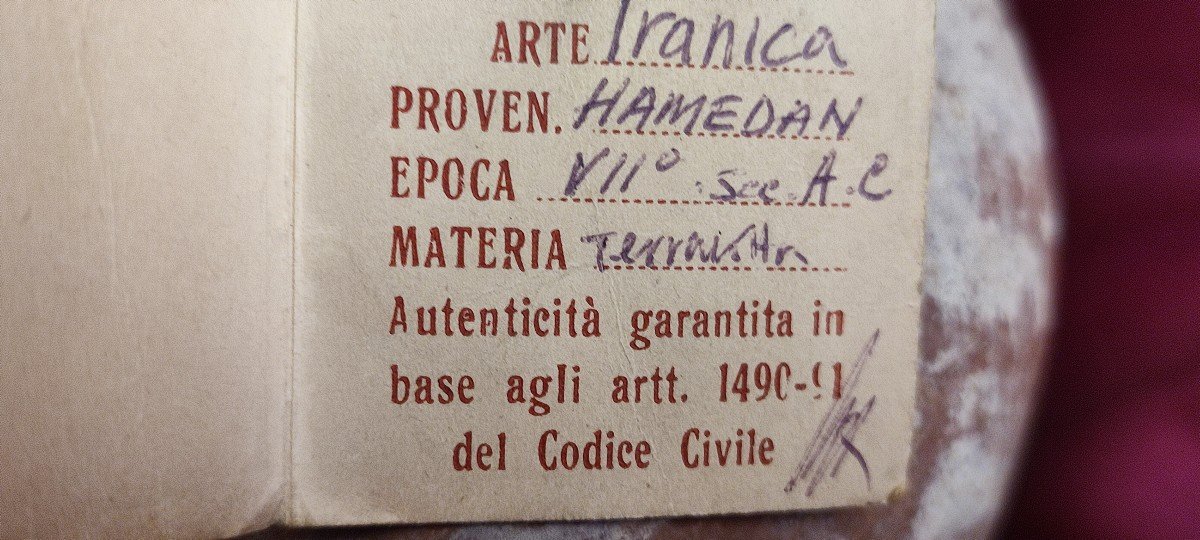 Versatoio in ceramica raffigurante una donna con orecchini in bronzo. Persia sec.VII. Provenienza Collezione Y.Molayen-photo-2