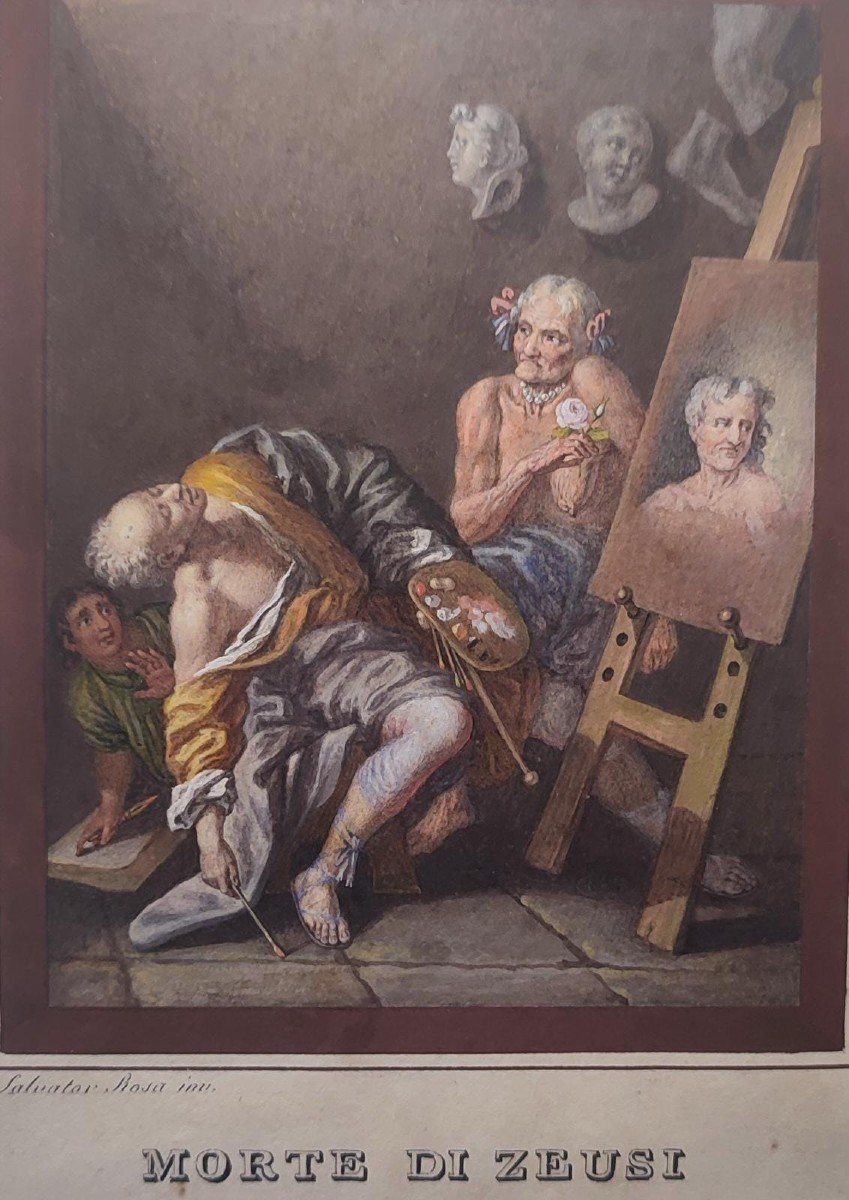 Salvator Rosa - dipinto raffigurante La morte di Zeusi" 