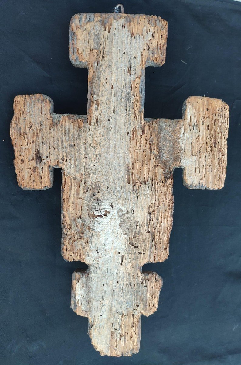 croce lignea scolpita e dipinta secolo XII-XII -photo-3