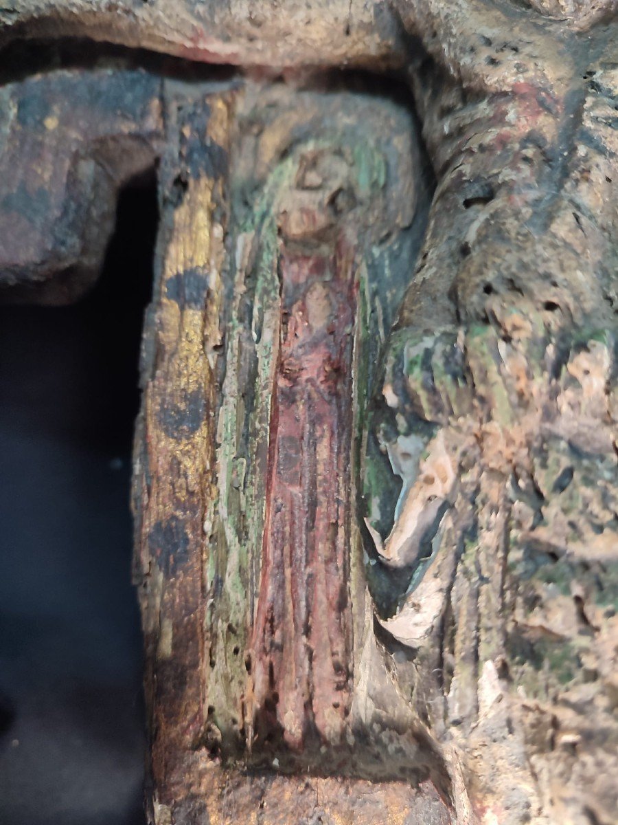 croce lignea scolpita e dipinta secolo XII-XII -photo-4