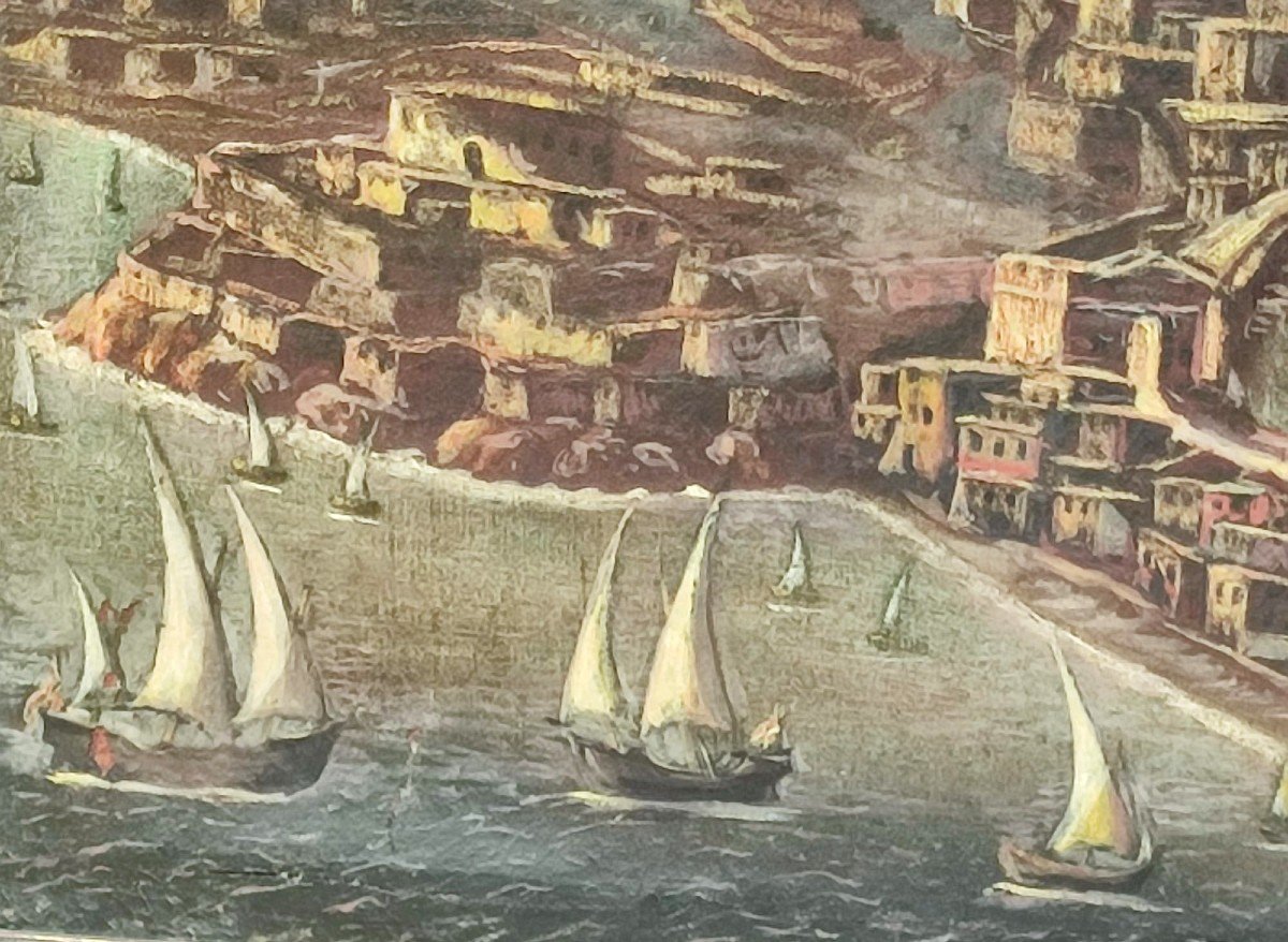 Messina e il porto a 'volo di uccello' Opera di pittore fiammingo  1590-1620.-photo-2