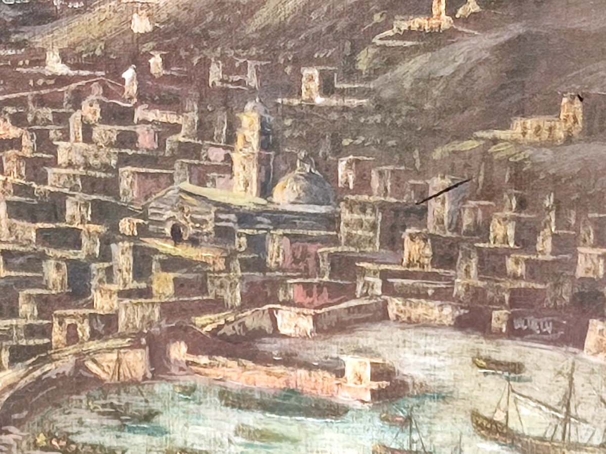 Messina e il porto a 'volo di uccello' Opera di pittore fiammingo  1590-1620.-photo-4