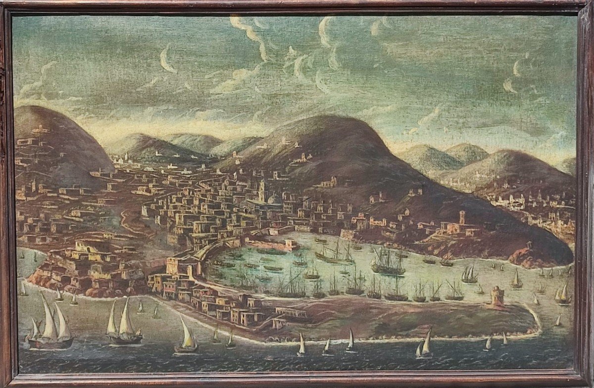 Messina e il porto a 'volo di uccello' Opera di pittore fiammingo  1590-1620.-photo-3