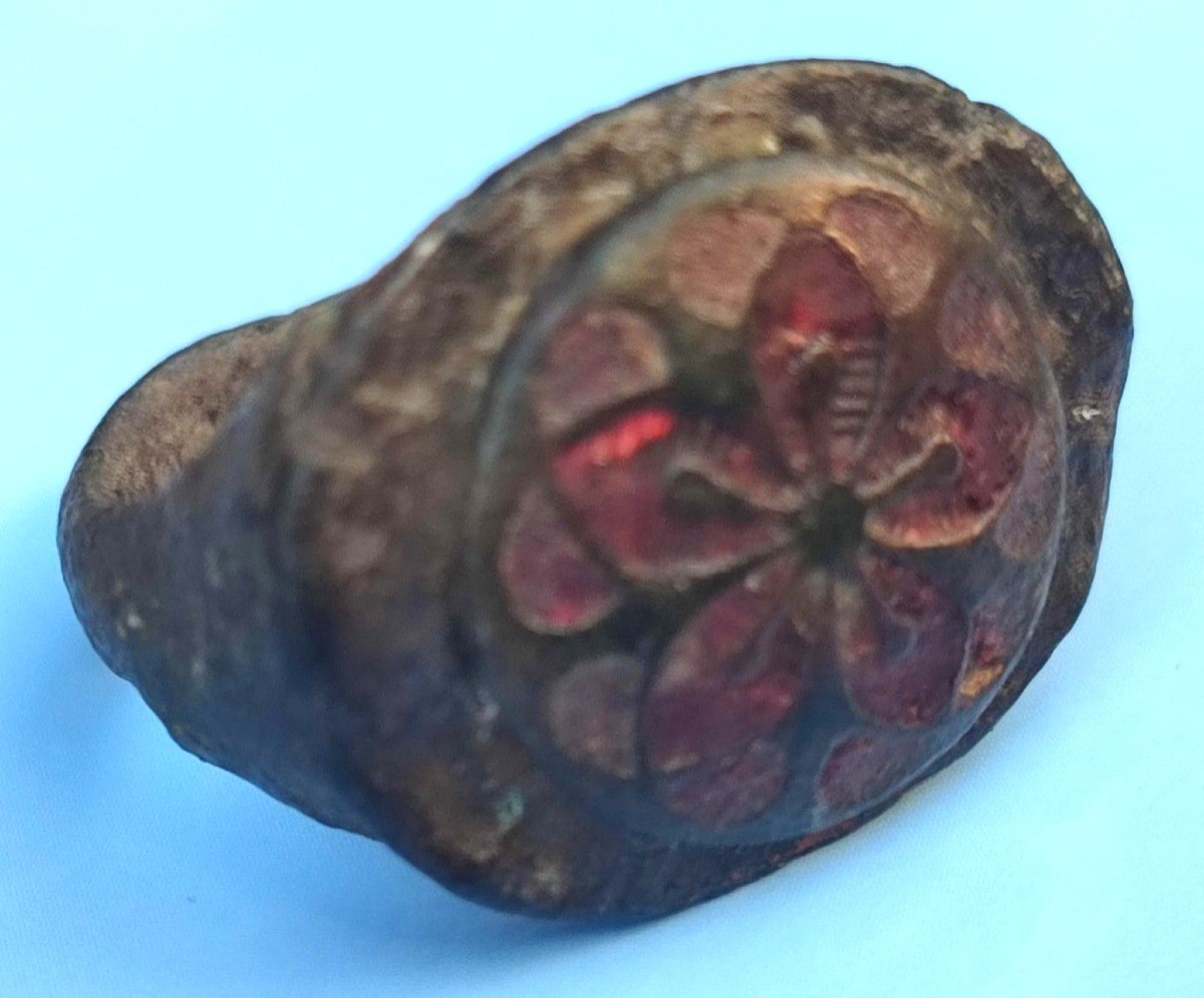 Anello Templare esoterico in rame con tracce di oro. la Rosa  raffigura il Santo Graal--photo-2