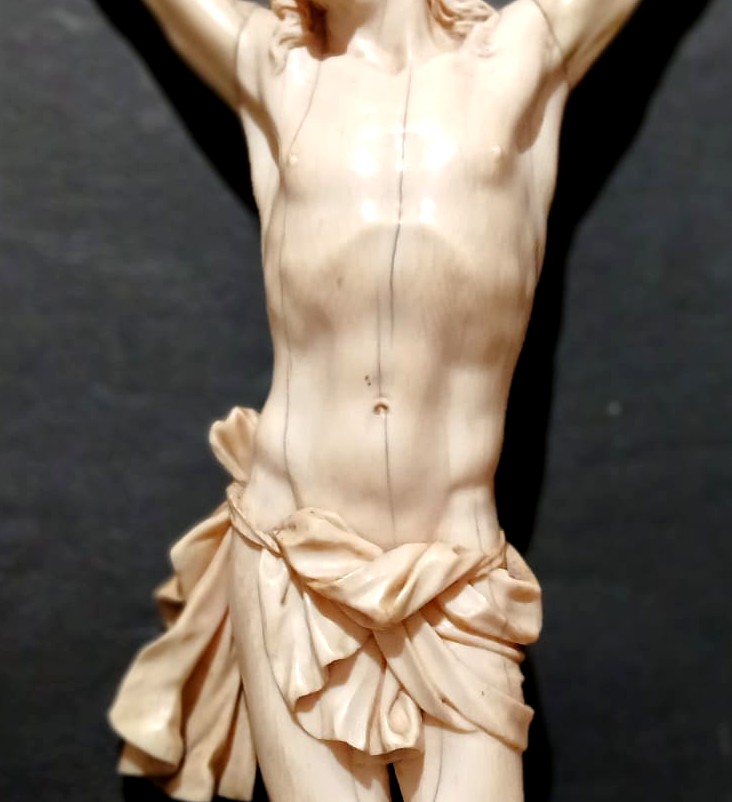 Pierre Simon Jaillot  'Cristo in Avorio' cm.42 -( Certificato CITIES )-photo-7