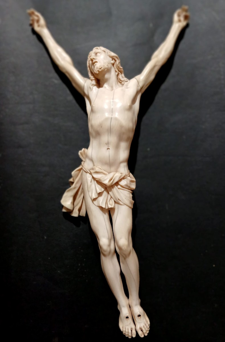 Pierre Simon Jaillot  'Cristo in Avorio' cm.42 -( Certificato CITIES )