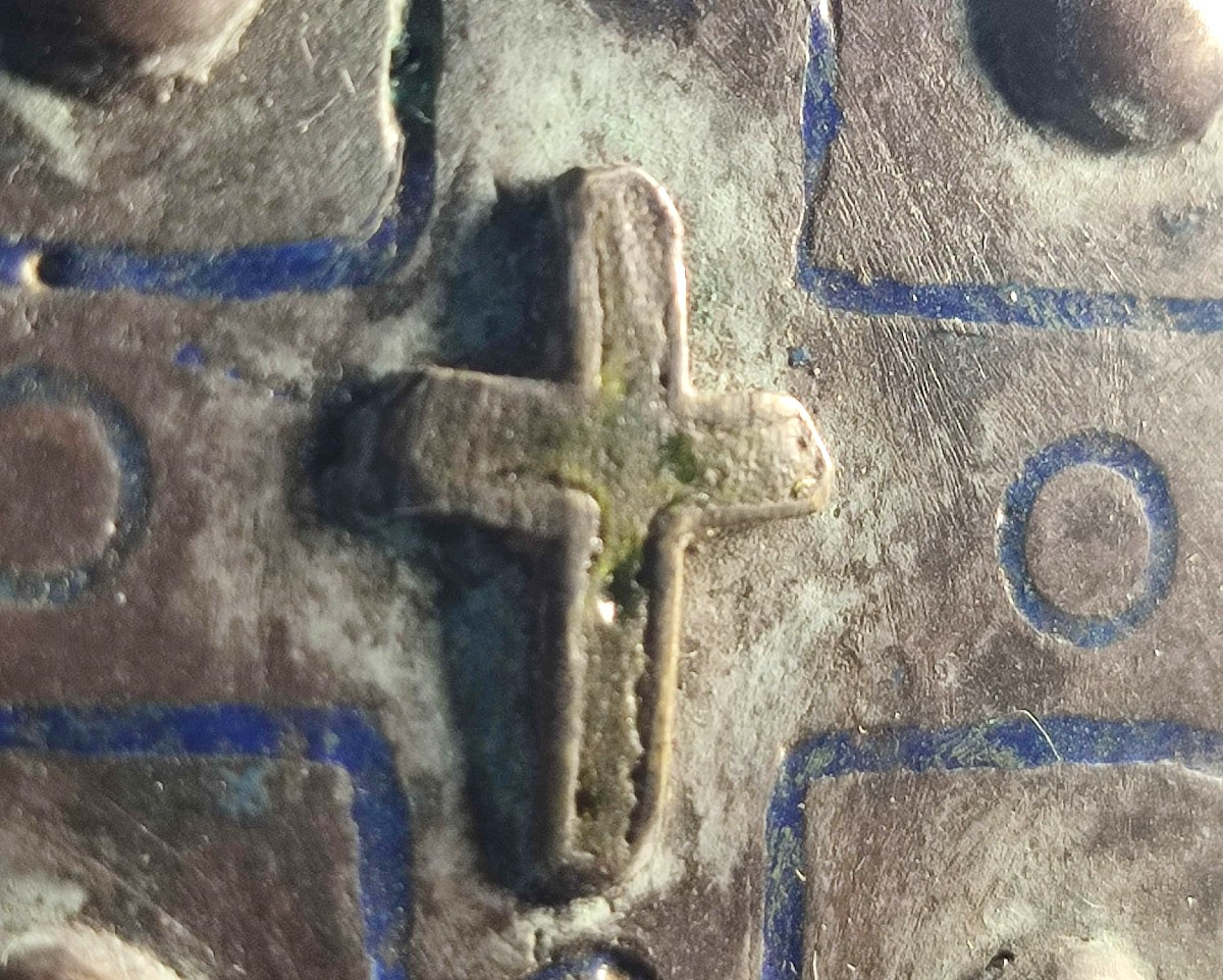Medaglione Templare Angioino in argento e smalti.-photo-3