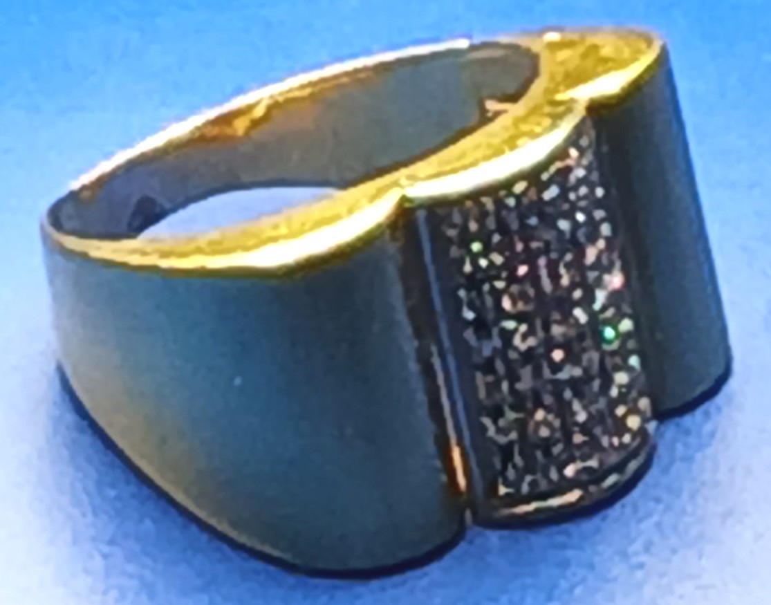 Anello firmato 'Ira Furstenberg' in oro 18 e brillantini kt. 0,25. Peso gr. 8,3 -photo-3