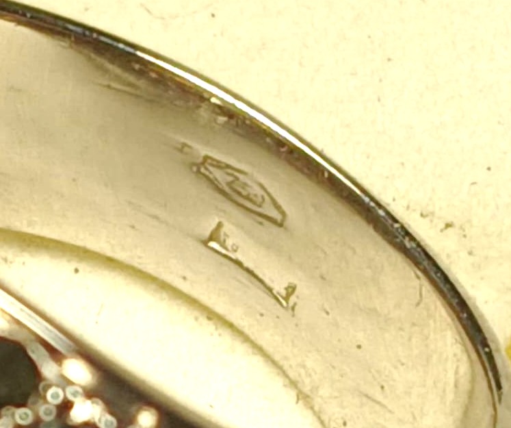 Anello desin anni 50/60 con brillante kt 3,06 e brillanti B. e N. per kt 2,50. Gr 10,3-photo-6