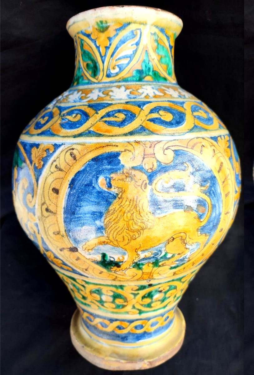 Boccia in maiolica città di Palermo fine sec. XVI inizi XVII-photo-2