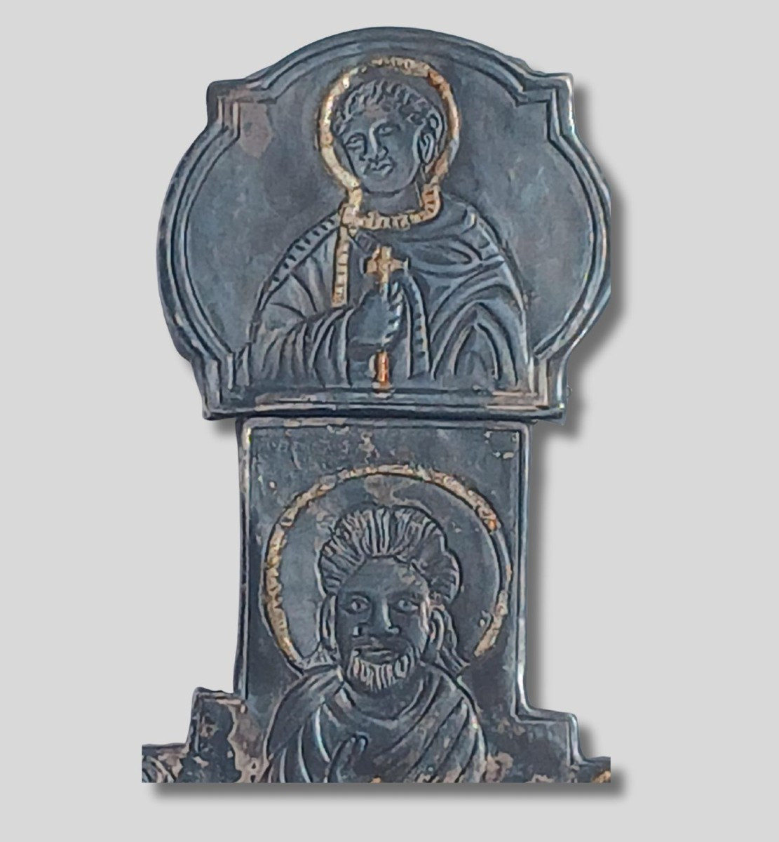 Croce Copta in lamina di argento sbalzato .  Seconda metà del Sec.XIV -photo-2