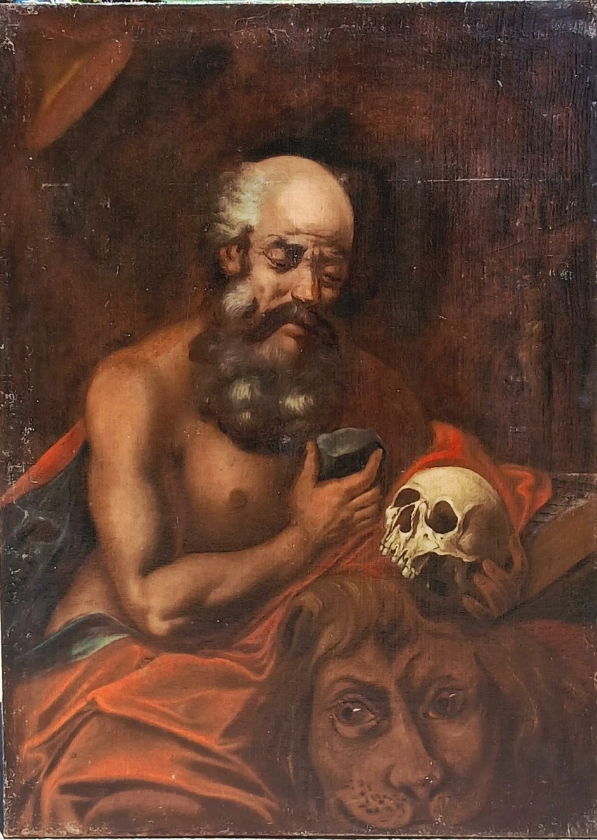 San Girolamo . Opera di un pittore fiammingo del XVII secolo operante in Italia.
