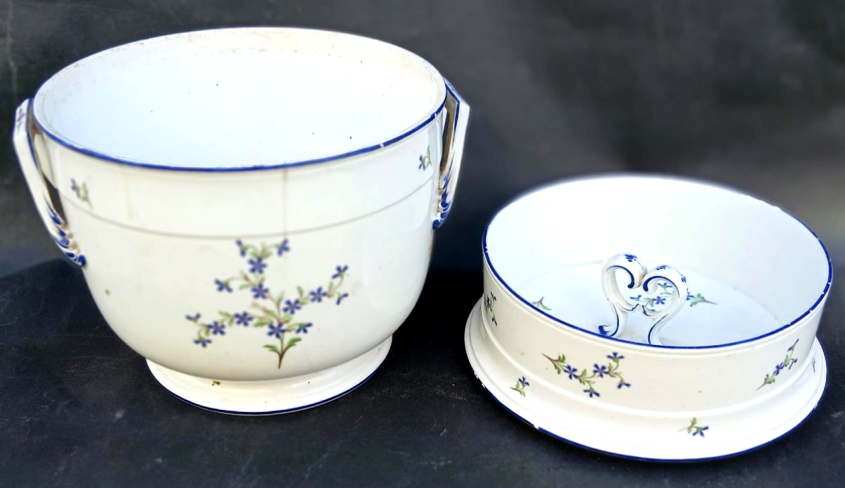Gelatiera francese in porcelana di Niderville, decoro a Barbeau (fiordaliso)-Seconda metà XVIII-photo-2