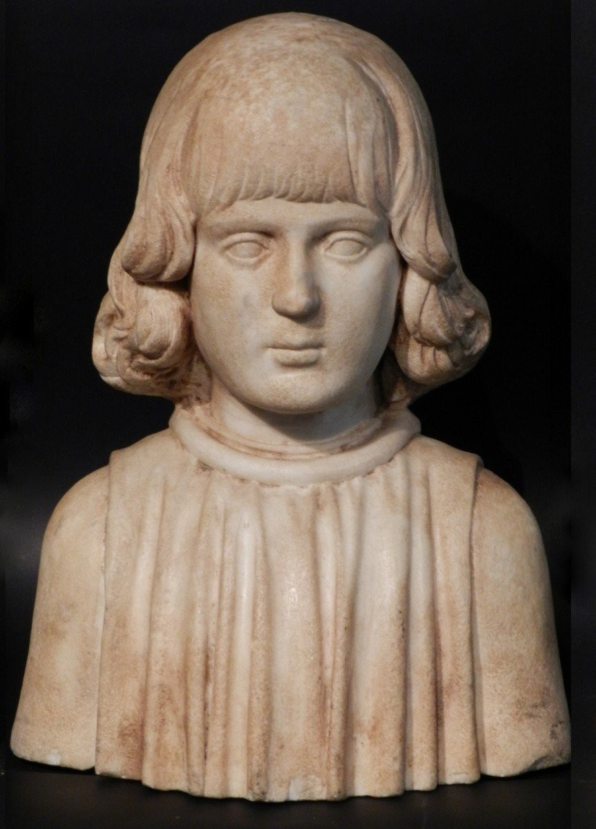 Francesco Laurana - Busto in marmo raffigurante il ritratto di un giovane aragonese.-photo-2
