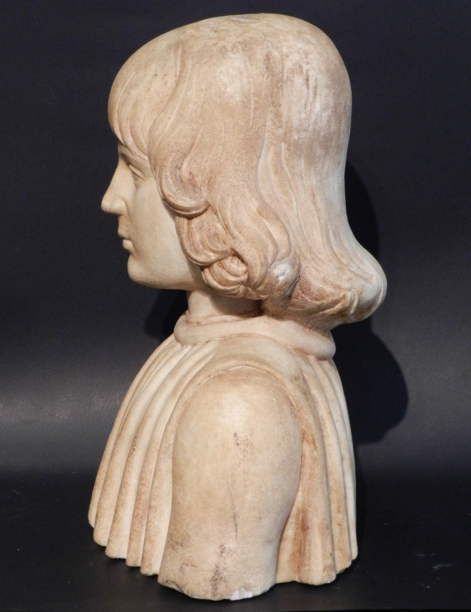 Francesco Laurana - Busto in marmo raffigurante il ritratto di un giovane aragonese.-photo-3