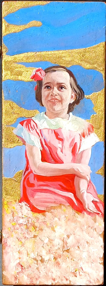 James Ensor Impressionista,   'Bimba con fiocco rosa' scatola dipinta (1880-90).-photo-3