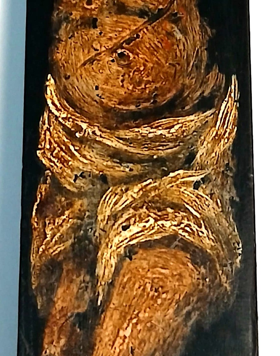 Croce in ebano dipinto con raffigurazione di Cristo - Sicilia o Spagna Sec. XVII-photo-3