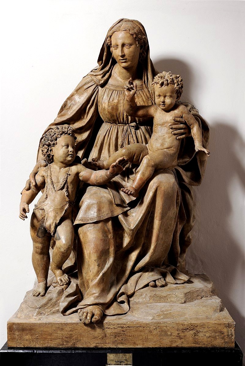 Antonio Begarelli  - Modena - San Giovannino col cardellino. Scultura in terracotta policroma.-photo-3