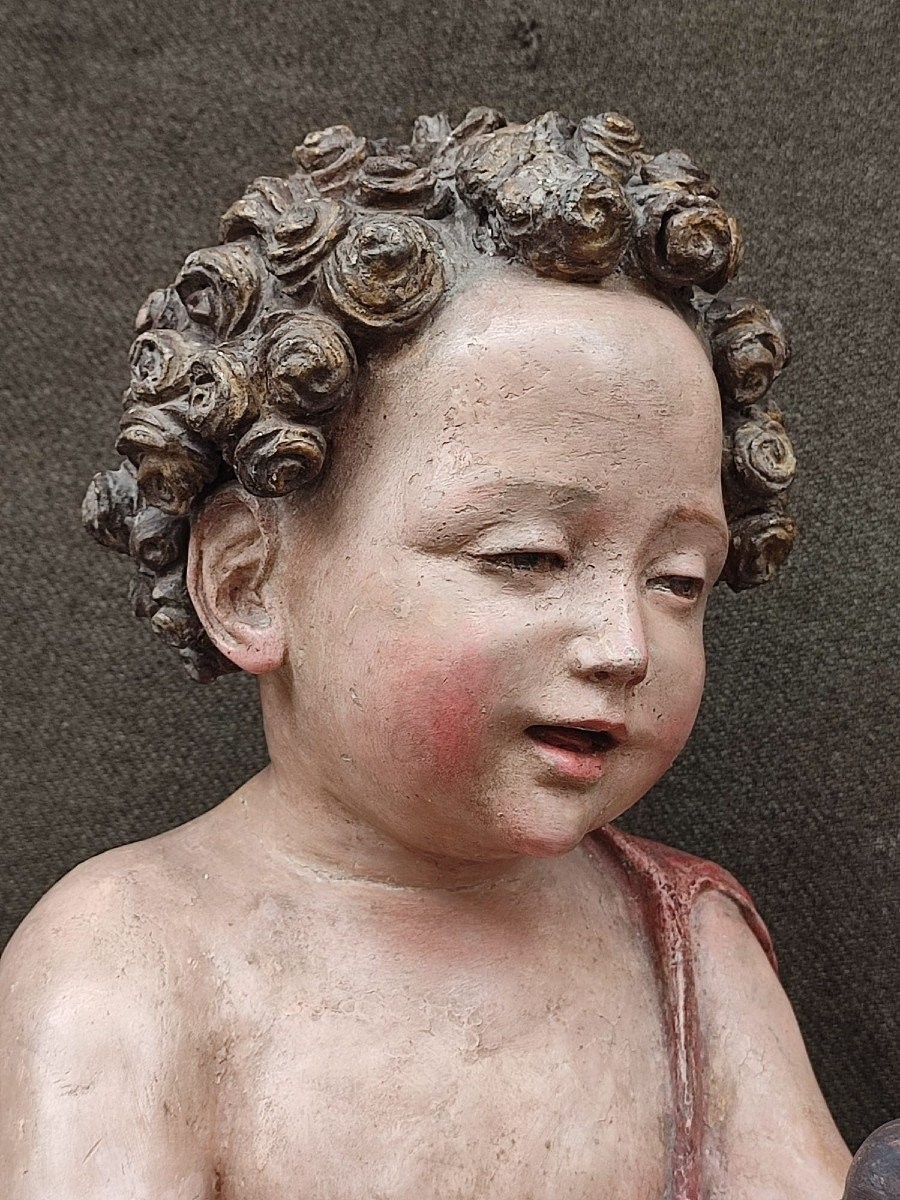 Antonio Begarelli  - Modena - San Giovannino col cardellino. Scultura in terracotta policroma.-photo-5