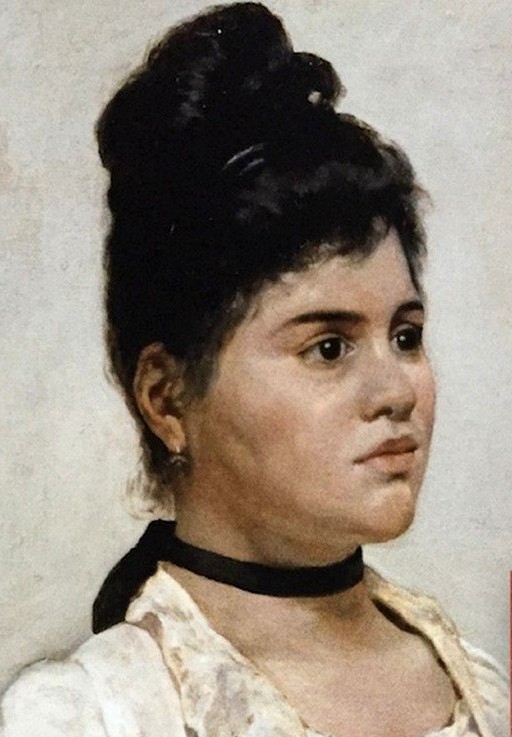 Ritratto di Giulia Fattori. Olio su tavola eseguito dal  Maestro Macchiaiolo verso il 1884.-photo-3