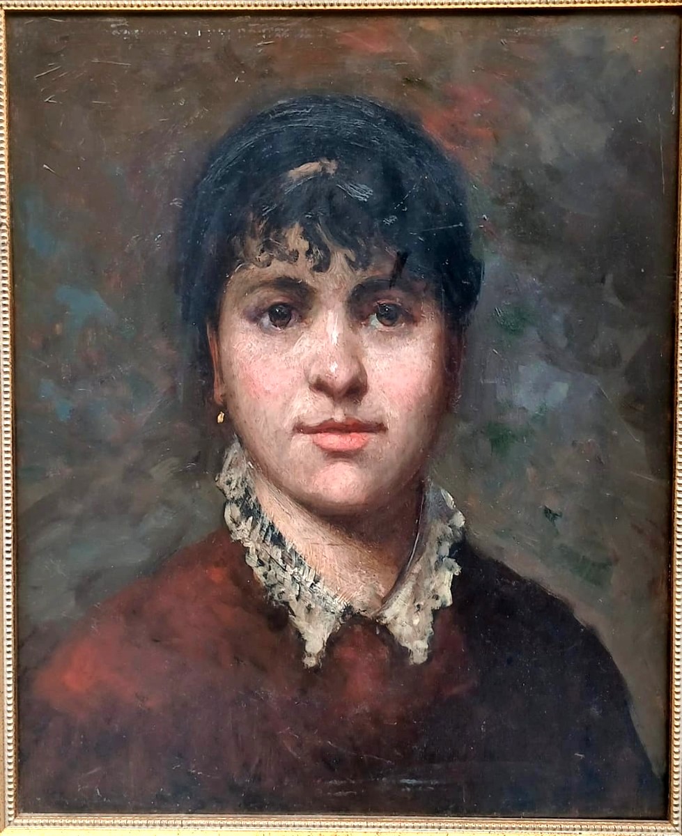 Ritratto di Giulia Fattori. Olio su tavola eseguito dal  Maestro Macchiaiolo verso il 1884.-photo-3
