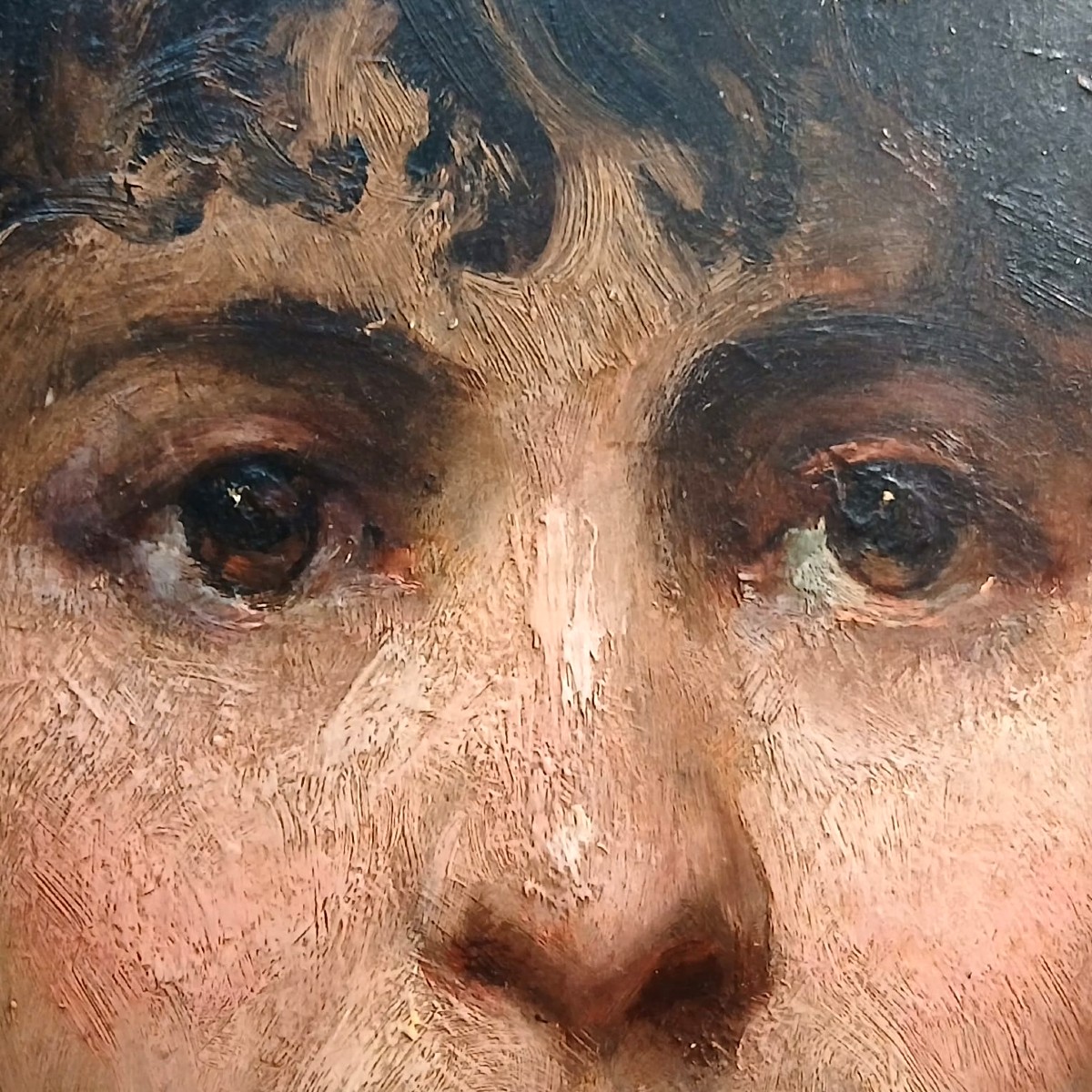 Ritratto di Giulia Fattori. Olio su tavola eseguito dal  Maestro Macchiaiolo verso il 1884.
